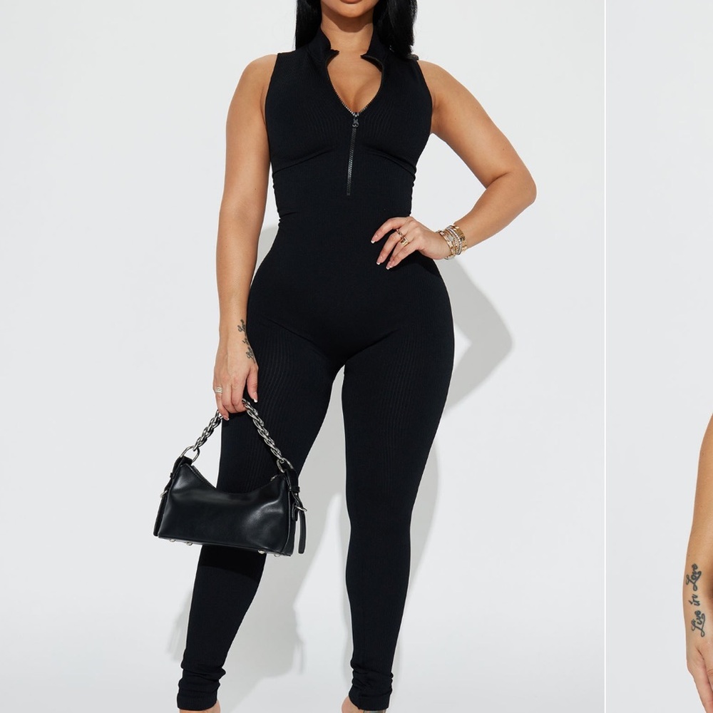 “Johanna Seamless Jumpsuit - Black” -Fashion Nova